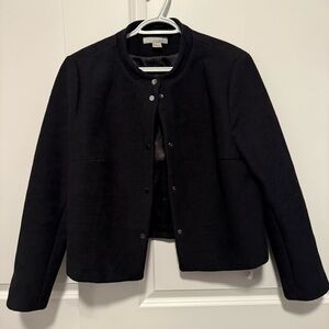 H&M Black Textured Women's Bomber Jacket